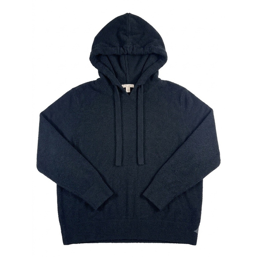 Eberjey Black Fleece Hoodie Pullover Sweatshirt Soft Loungewear Women's Size M